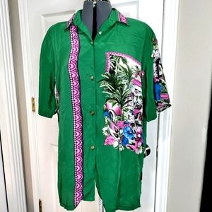 Vintage 80s Chloe Jungle theme women's blouse